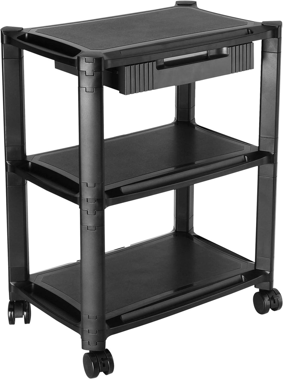 RICOO Rollcontainer Rollwagen mit Schublade Organizer WM5-L, Modular Schwarz Schreibtisch Bürocontai