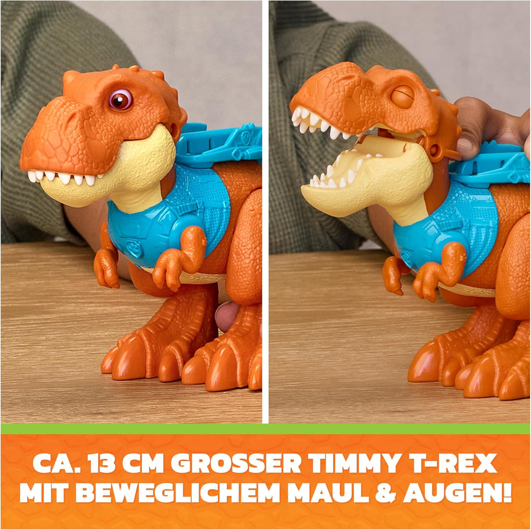 PAW PATROL: Der Dino Film, Roaring Pups, Rex-Figur & T-Rex-Dino Timmy, der durch Bewegung mit realis
