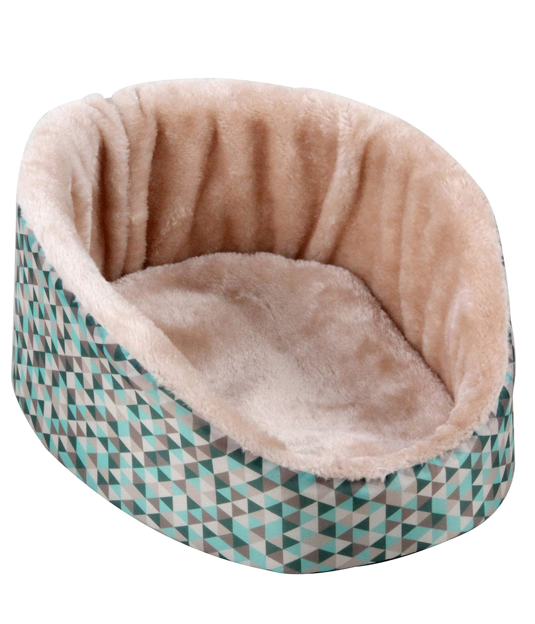 Dehner Kleintier-Kuschelbett Velvet, ca. 31 x 25 x 13 cm, Nylon/Plüsch, rosé/türkis/grau Pink, Pink