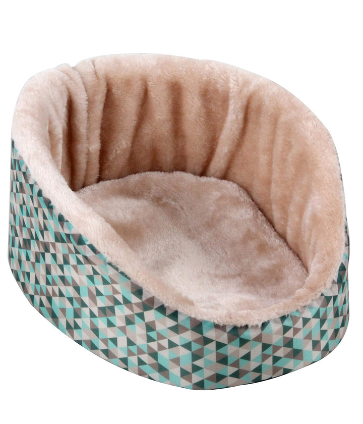 Dehner Kleintier-Kuschelbett Velvet, ca. 31 x 25 x 13 cm, Nylon/Plüsch, rosé/türkis/grau Pink, Pink