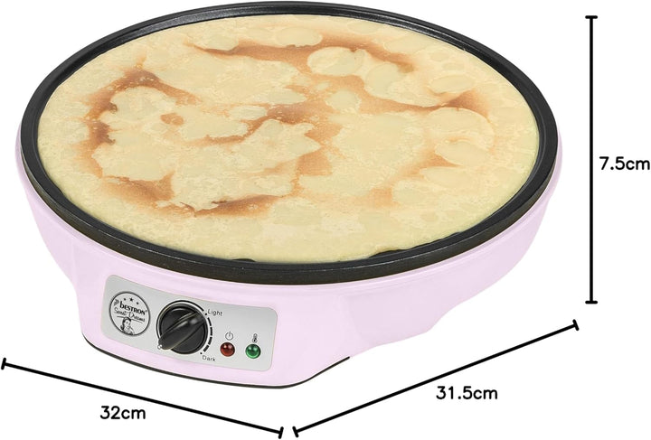 Bestron Crêpes Maker im Retro Design, für Crepes mit Ø 30 cm, inkl. Teigverteiler & Crêpes-Wender, m