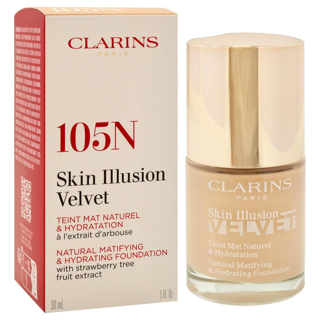 Clarins ILLUSION VELVET TEINT MAT NATUREL & HYDRATATION Nr.105N 3, 30 ml, Nr.105N
