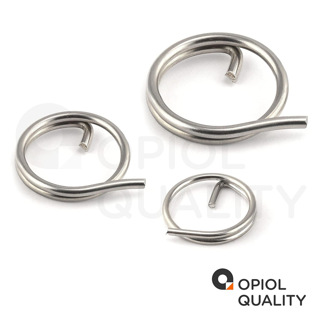 OPIOL QUALITY® Ringsplinte 1,25x15 mm aus Edelstahl A4 V4A (50 Stück) Sicherungsringe Schlüsselring
