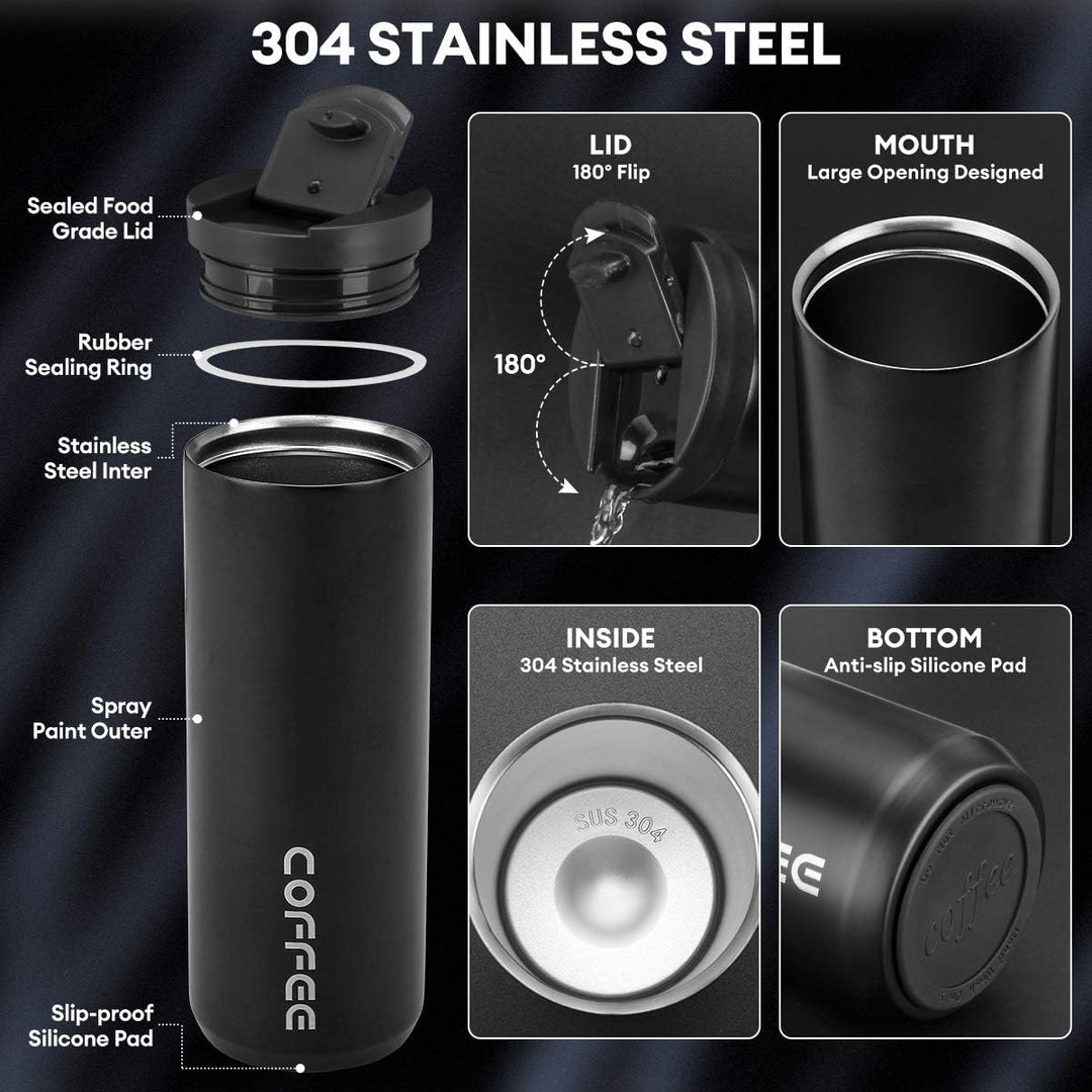 lalafancy Thermobecher 350ml/500ml Kaffeebecher-to-go, Isolierbecher Edelstahl Travel Mug Wiederverw
