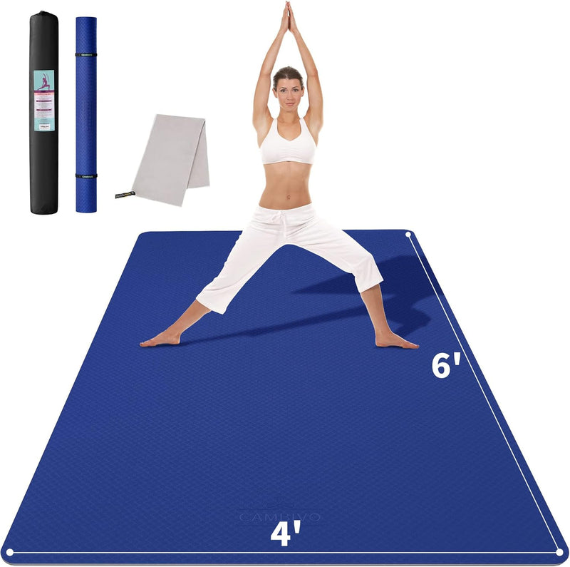 CAMBIVO Yogamatte XXL, Yoga Matte 183cm x 122cm x 6mm, Sportmatte Fitnessmatte Rutschfest, TPE Gymna