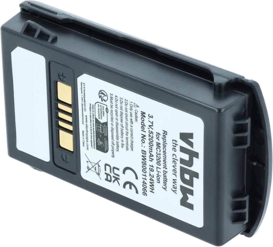 vhbw Akku Ersatz für Motorola BTRY-MC32-01-01 für Barcodescanner POS (5200mAh, 3,7V, Li-Ion)