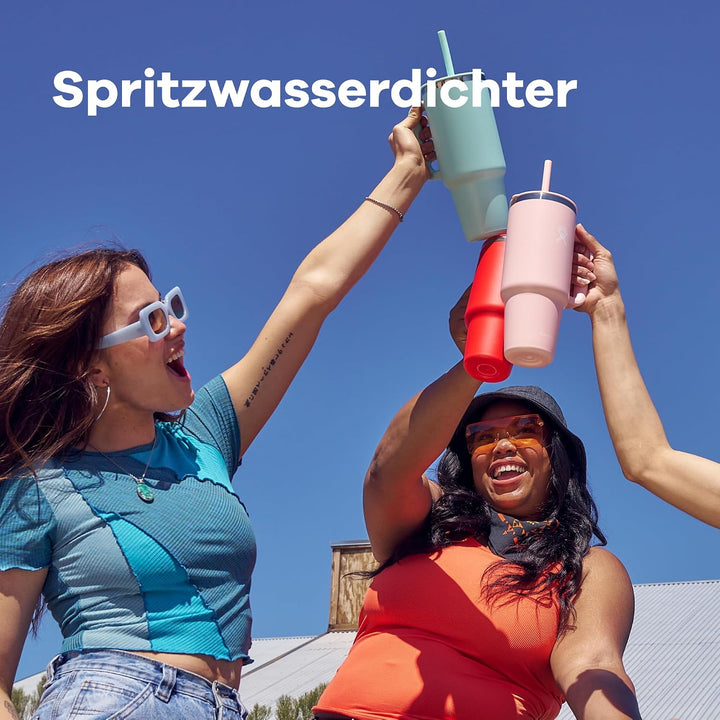 Hydro Flask - Reise-Tumbler 1180 ml (40 oz) mit verschliessbarem Press-In-Trinkhalmdeckel - Edelstah