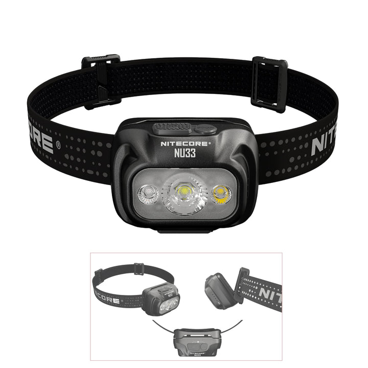 Nitecore Stirnlampe NU33, USB-C-aufladbare LED Kopflampe, 700 Lumen, 135 Meter Leuchtweite, Rotlicht