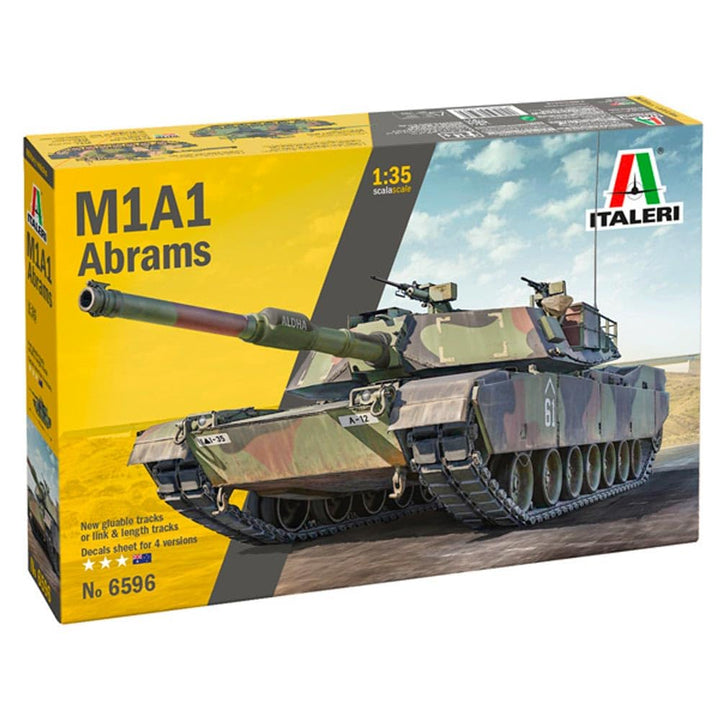 Italeri 6596 1:35 M1A1 Abrams - Modellbau, Bausatz, Standmodellbau, Basteln, Hobby, Kleben, Plastikb