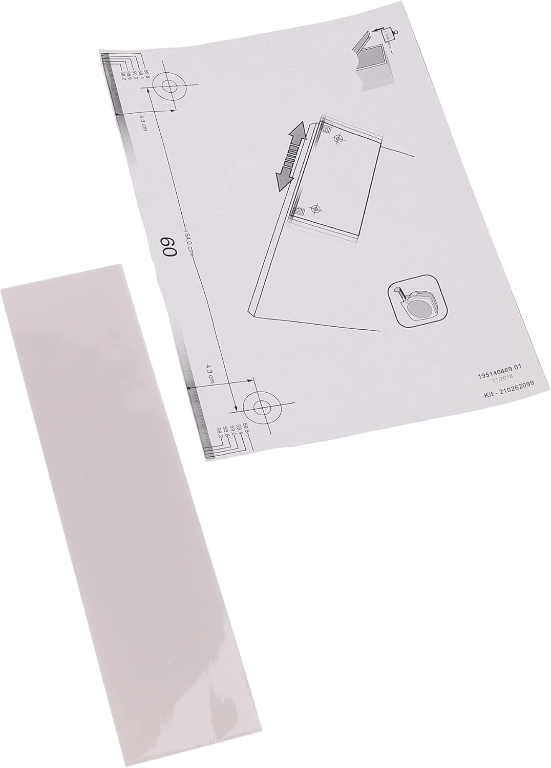 sparefixd Schranktür-Installationsset, 45 oder 60 cm, passend für Hotpoint-Geschirrspüler