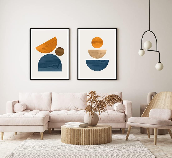 JNAOZI Leinwandbild Abstract Line Geometry Poster,Geometrisch Zeichnung Wandkunst,Modern Wanddeko Bi