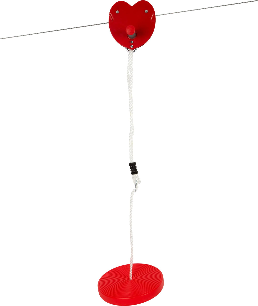 small foot Seilbahn Rasant, mit längenverstellbarer Tellerschaukel und Stahlkabel, max. 70 kg, ab 5