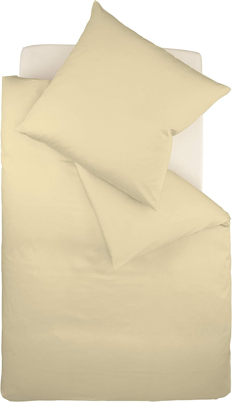 Fleuresse Colours Bettwäsche, Uni-Mako-Satin, sand, 155 x 220 cm Beige 155/220 Uni, Beige 155/220 Un