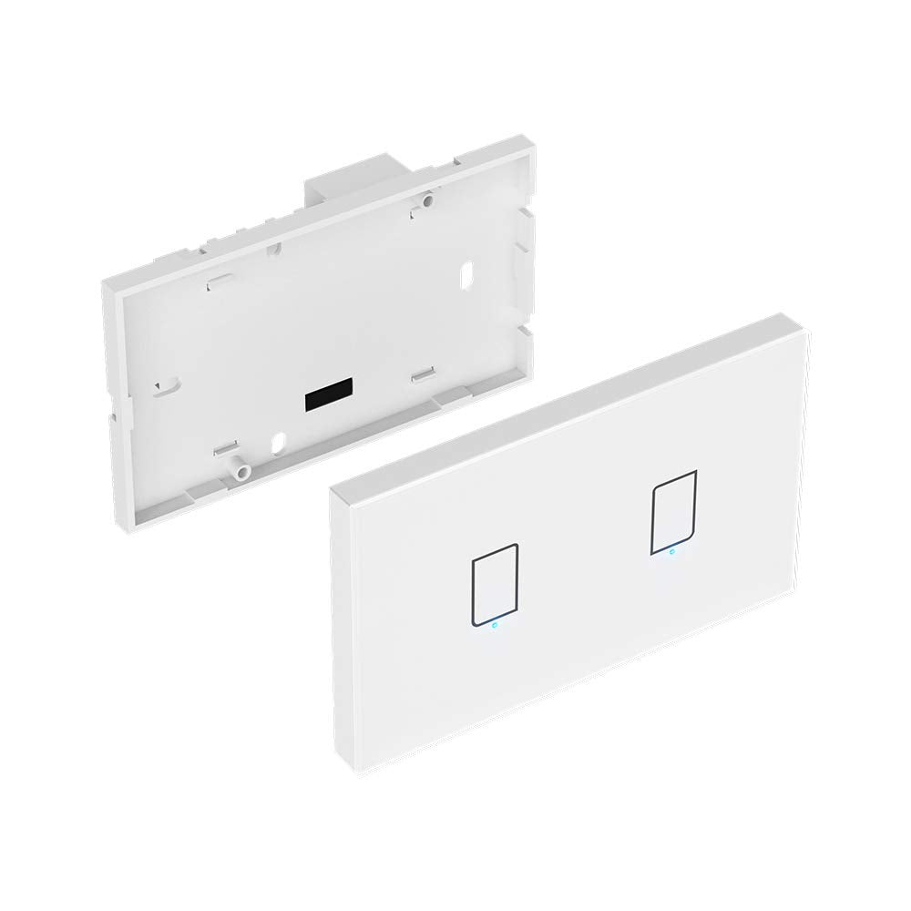 BroadLink - Smart Touch Wall Switch, 2-Fach-Ein-Draht-Schalter, kein Neutralleiter oder Kondensator