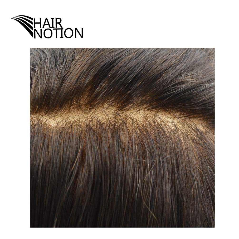 Hairnotion Toupet für Männer Schweizer Spitze Menschliches Haar Natürlich Perücken Echthaar Männer T