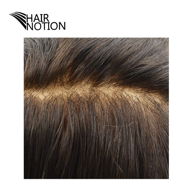 Hairnotion Toupet für Männer Schweizer Spitze Menschliches Haar Natürlich Perücken Echthaar Männer T
