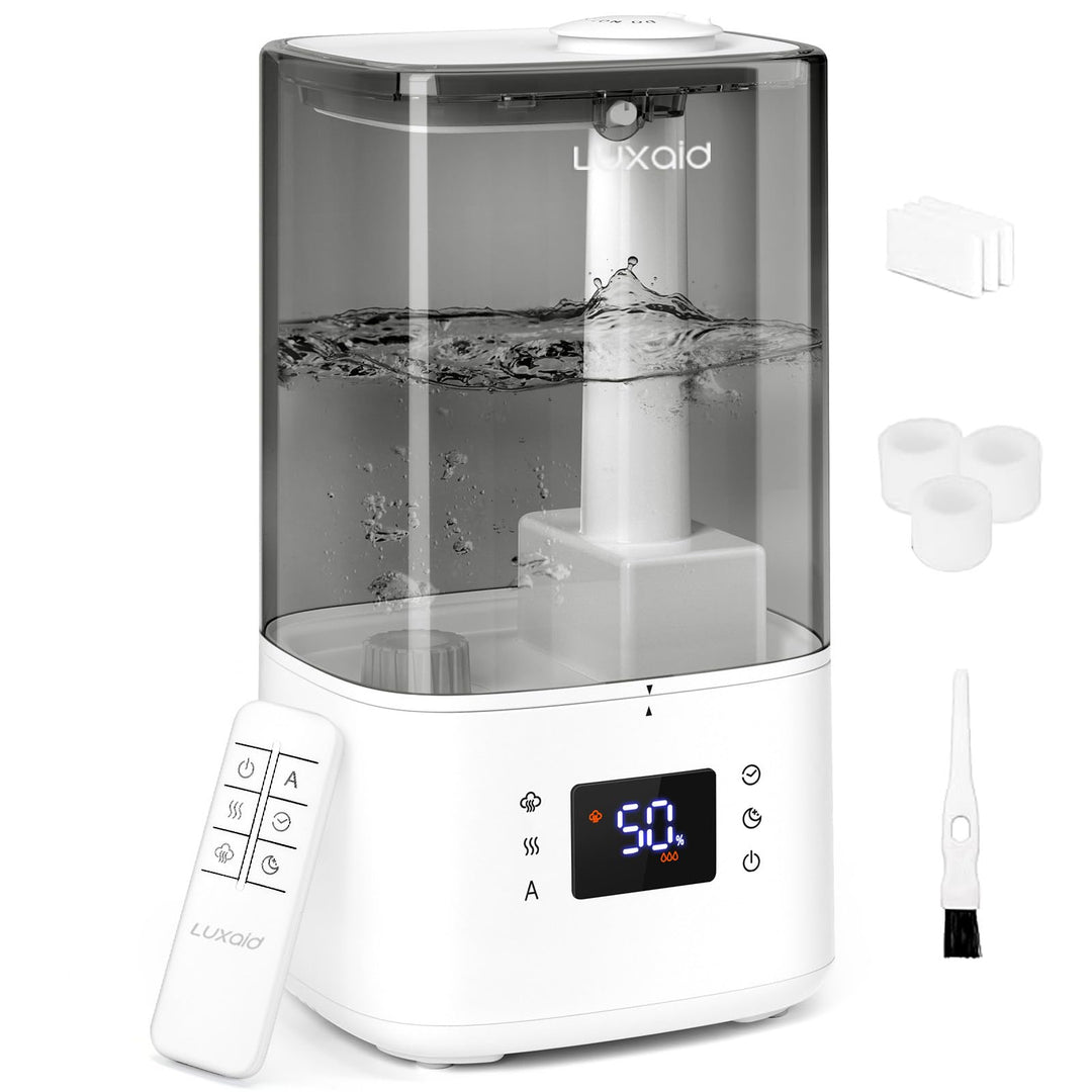 6L Luxaid Warm- und Kaltnebel Luftbefeuchter Schlafzimmer Grosse Räume mit Fernbedienung & Hygrostat