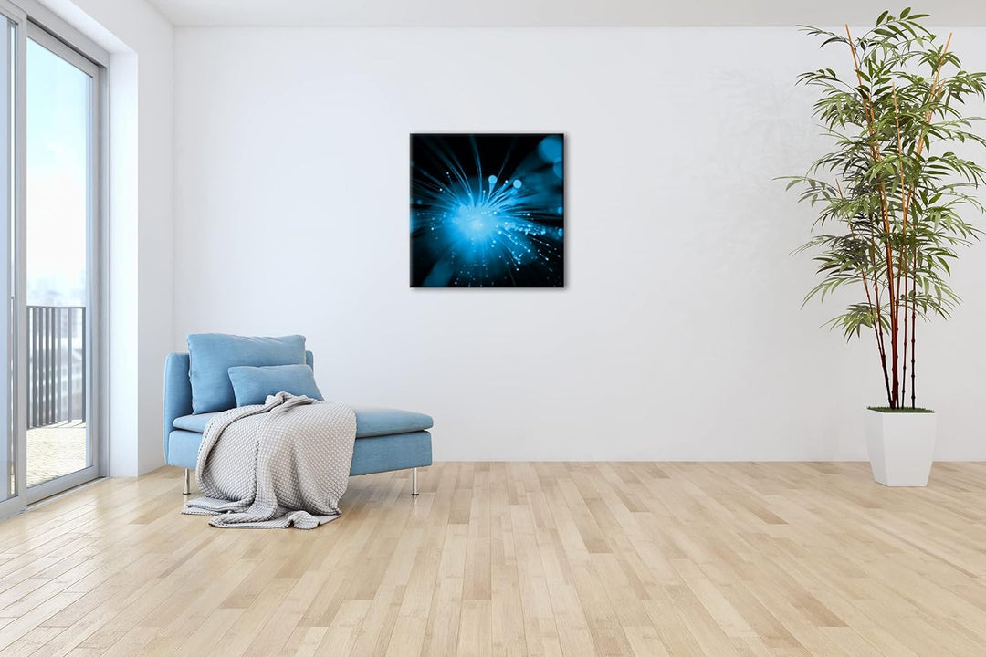 deyoli künstliches rotes Licht im Format: 60x60 Effekt: Zeichnung als Leinwandbild, Motiv auf Echtho
