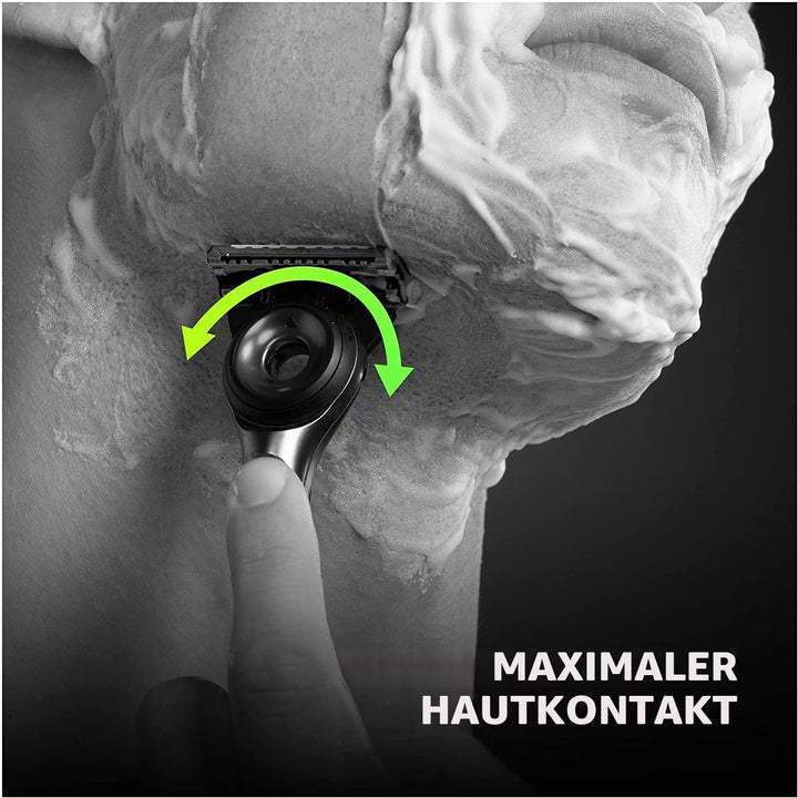 Gillette Gillette Labs mit Peelingstange, Herrenrasierer, 1 Griff, – 5 Ersatzklingen, mit Reiseetui,
