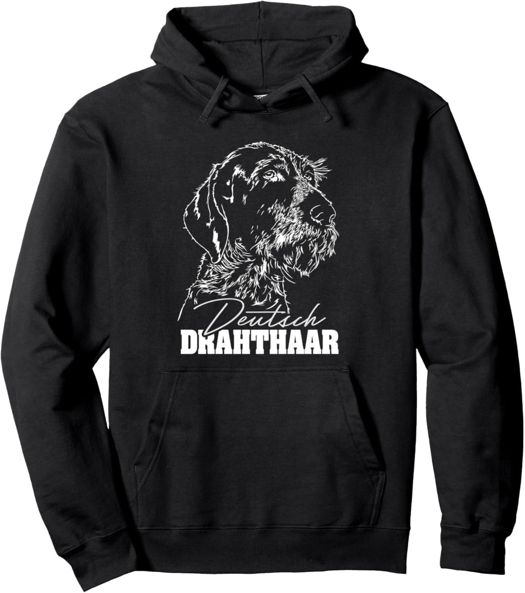 Deutsch Drahthaar Hund Hundeportrait Wilsigns Pullover Hoodie