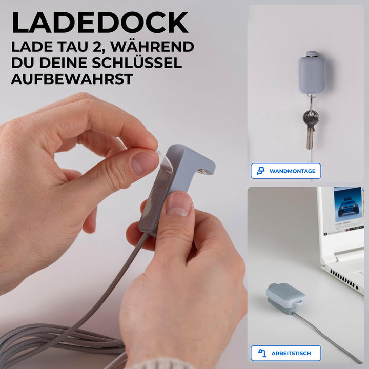 Rolling Square Tau 2 (2nd Gen) Power Bank - Schlüsselanhänger mit HandyLadegerät mit Digitaler Visit