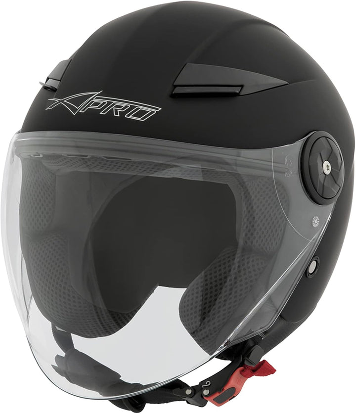 Motorradhelm Motorrad Roller Offenes Jet Scooter Helm Viser ECE 22 BACKLINE 57-58 cm ( M) Schwarz Ma