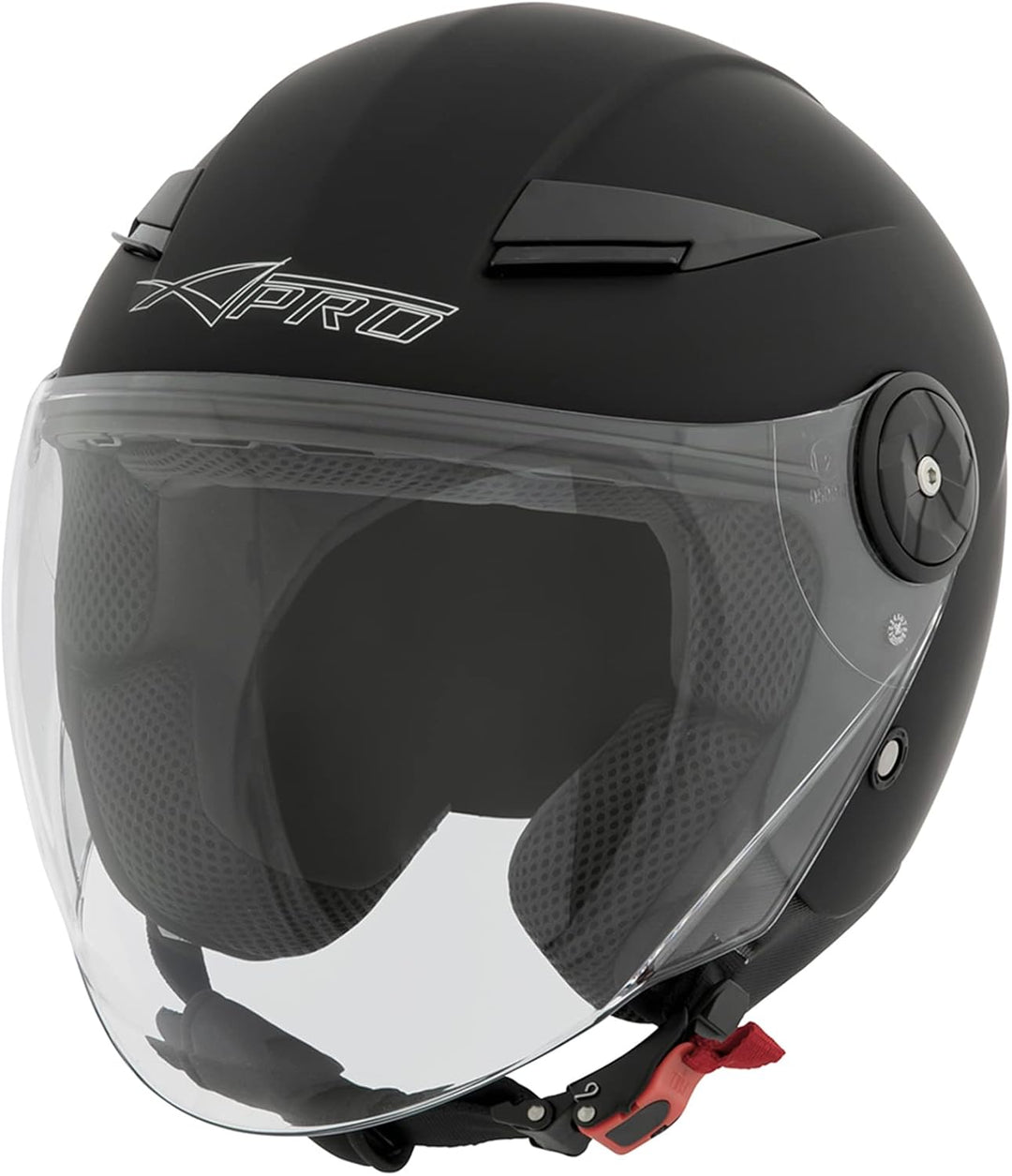 Motorradhelm Motorrad Roller Offenes Jet Scooter Helm Viser ECE 22 BACKLINE 59-60 cm ( L) Schwarz Ma