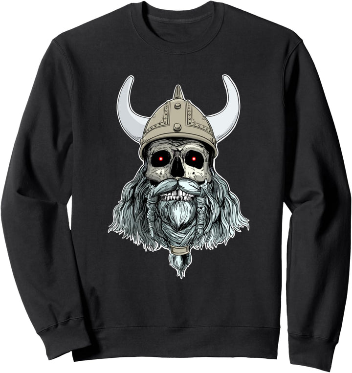 Viking Skull with Beard and Helmet Sweatshirt