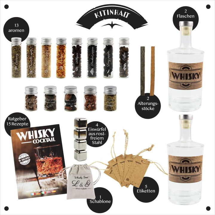 L&G® - Kit zur Zubereitung und Verkostung von arrangiertem Whisky - Geschenkideen - Originelles DIY