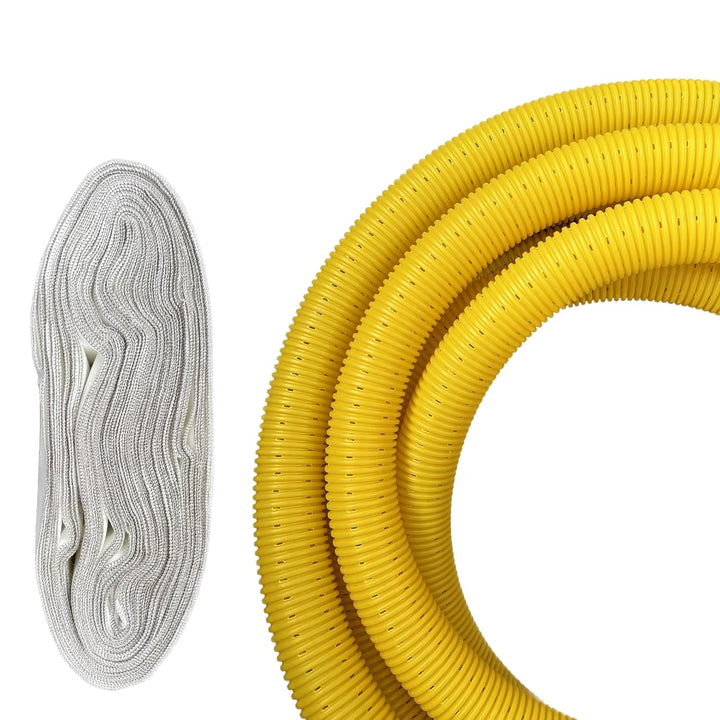 Drainagerohr DN50 25m gelocht mit geovlies Filterschlauch Drainagevlies | gelb PVC-U |Entwässerungss