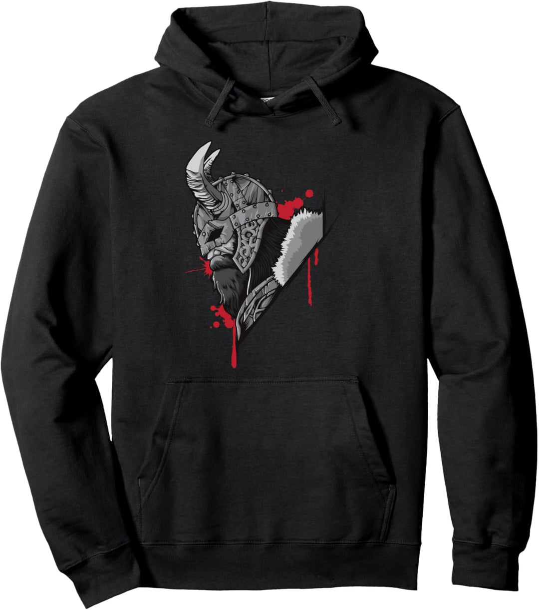 Wikinger Kopf | Nordische Mythologie Geschenk für Nordmänner Pullover Hoodie
