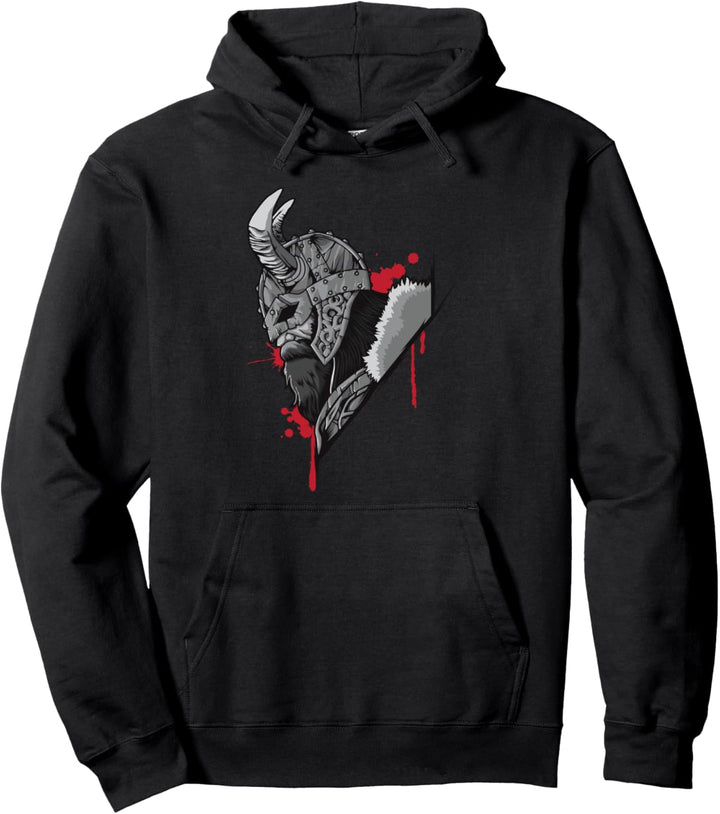 Wikinger Kopf | Nordische Mythologie Geschenk für Nordmänner Pullover Hoodie