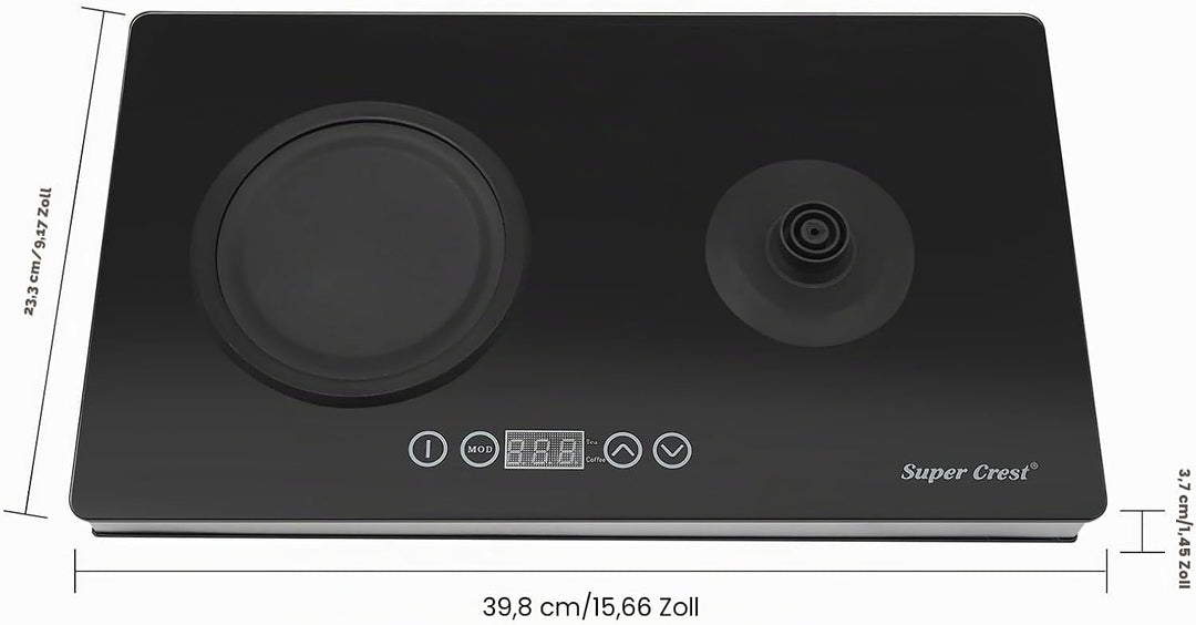 Wasserkocher Elektrischer, 1500W LCD Electric Glas Teekocher mit Touchscreen für Kaffee und Tee, Sch