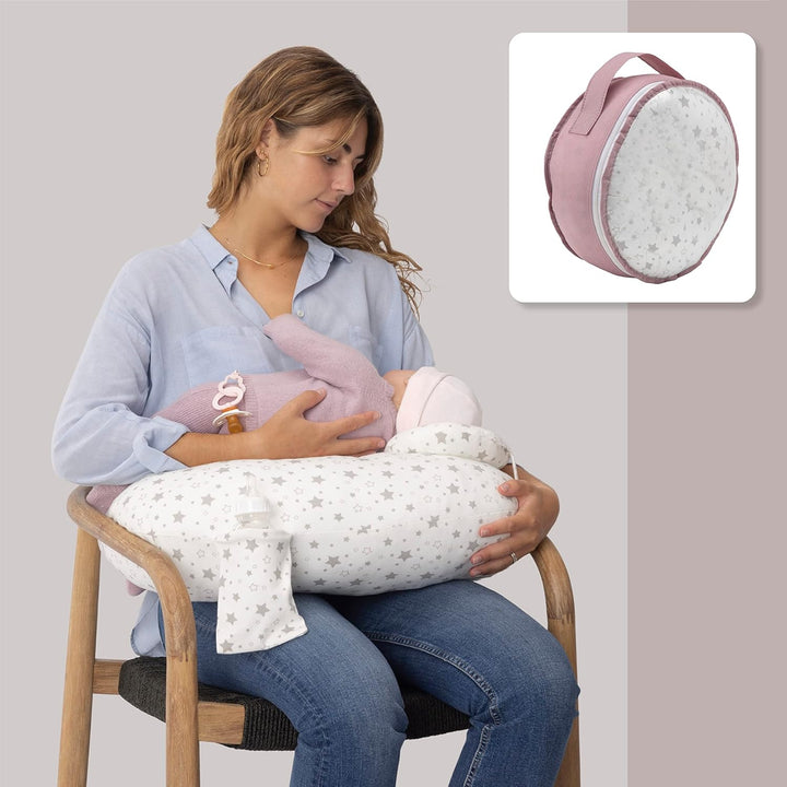 Stillkissen mit Gurt für Neugeborene - Stillhörnchen Ergonomisch gegen Reflux &amp; Koliken - Baby Lager