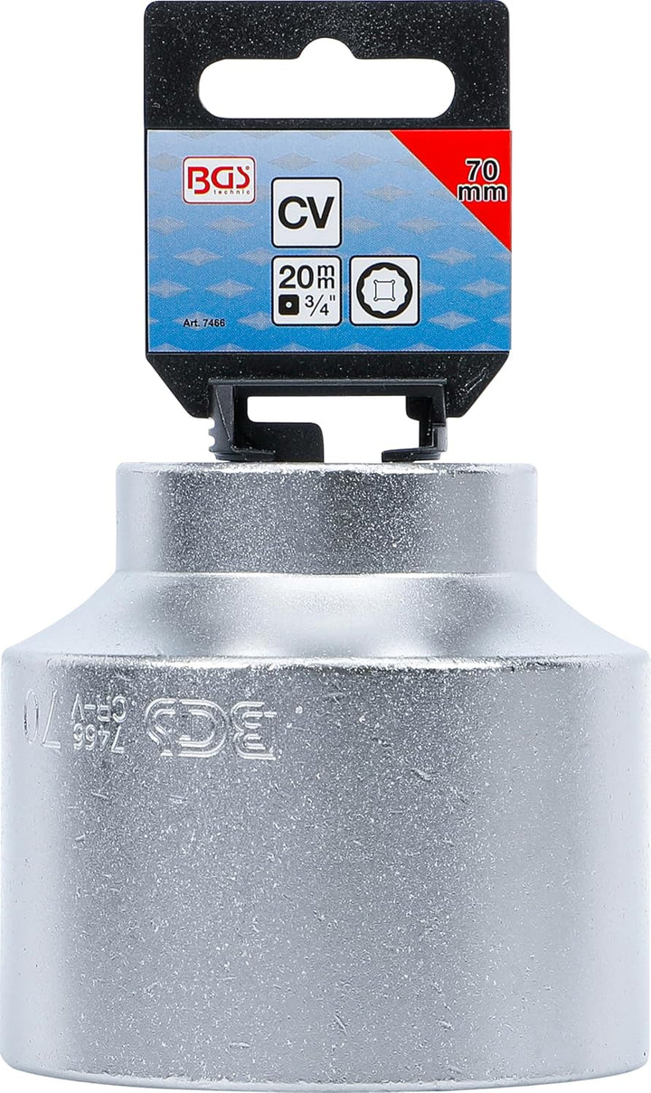 BGS 7466 | Steckschlüssel-Einsatz Zwölfkant | 20 mm (3/4") | SW 70 mm Schlüsselweite: 70 mm, Schlüss