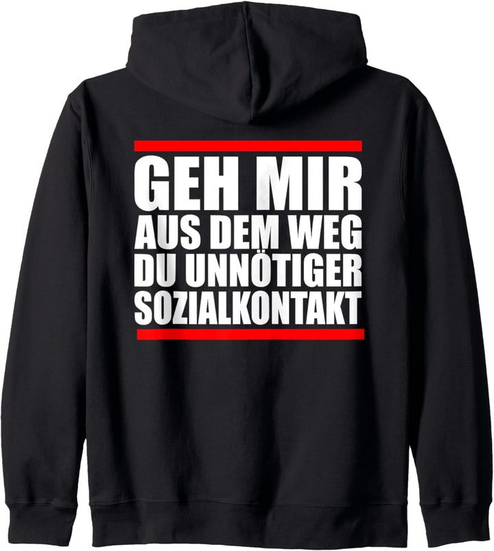 Geh mir aus dem Weg du unnötiger Sozialkontakt Abstand Pulli Kapuzenjacke