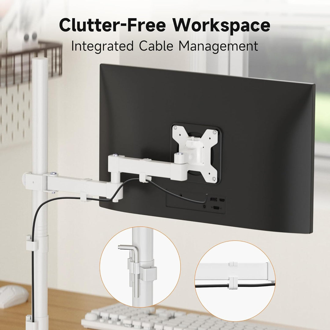Bracwiser einzelnen Voll einstellbare Stehhöhe Monitorarm Standhalterung 800 mm hoch für Monitor Com