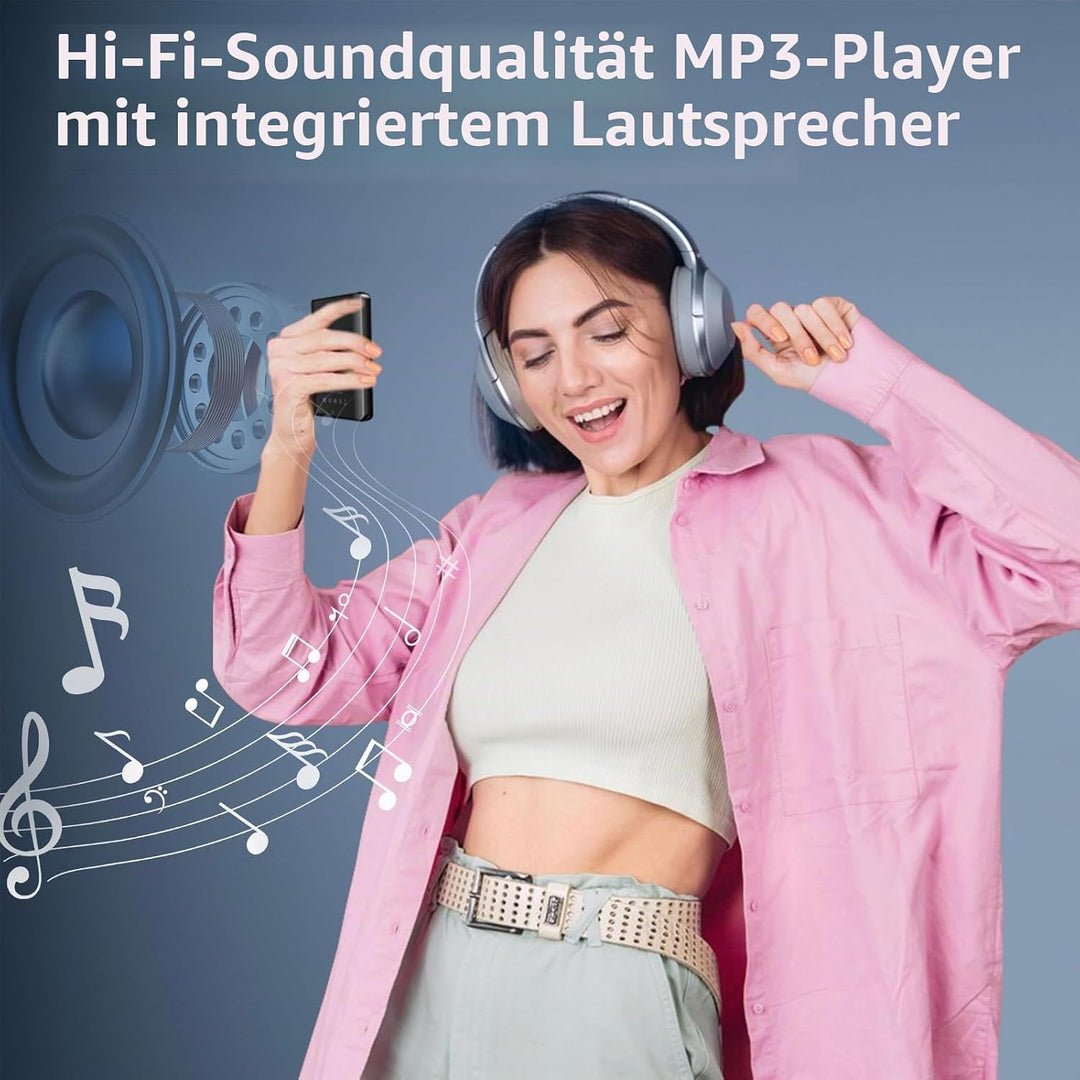64 GB MP3 Player Bluetooth 5.3 Portable 2,8” Touchscreen Music Player mp3-player Kinder mit Lautspre