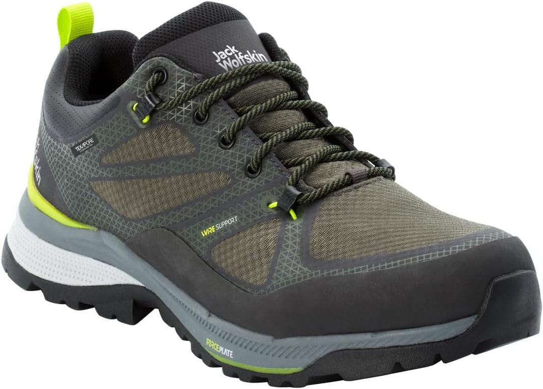 Jack Wolfskin Herren Force Striker Texapore Low MWalking-Schuh 41 EU Lime Dark Green, 41 EU Lime Dar