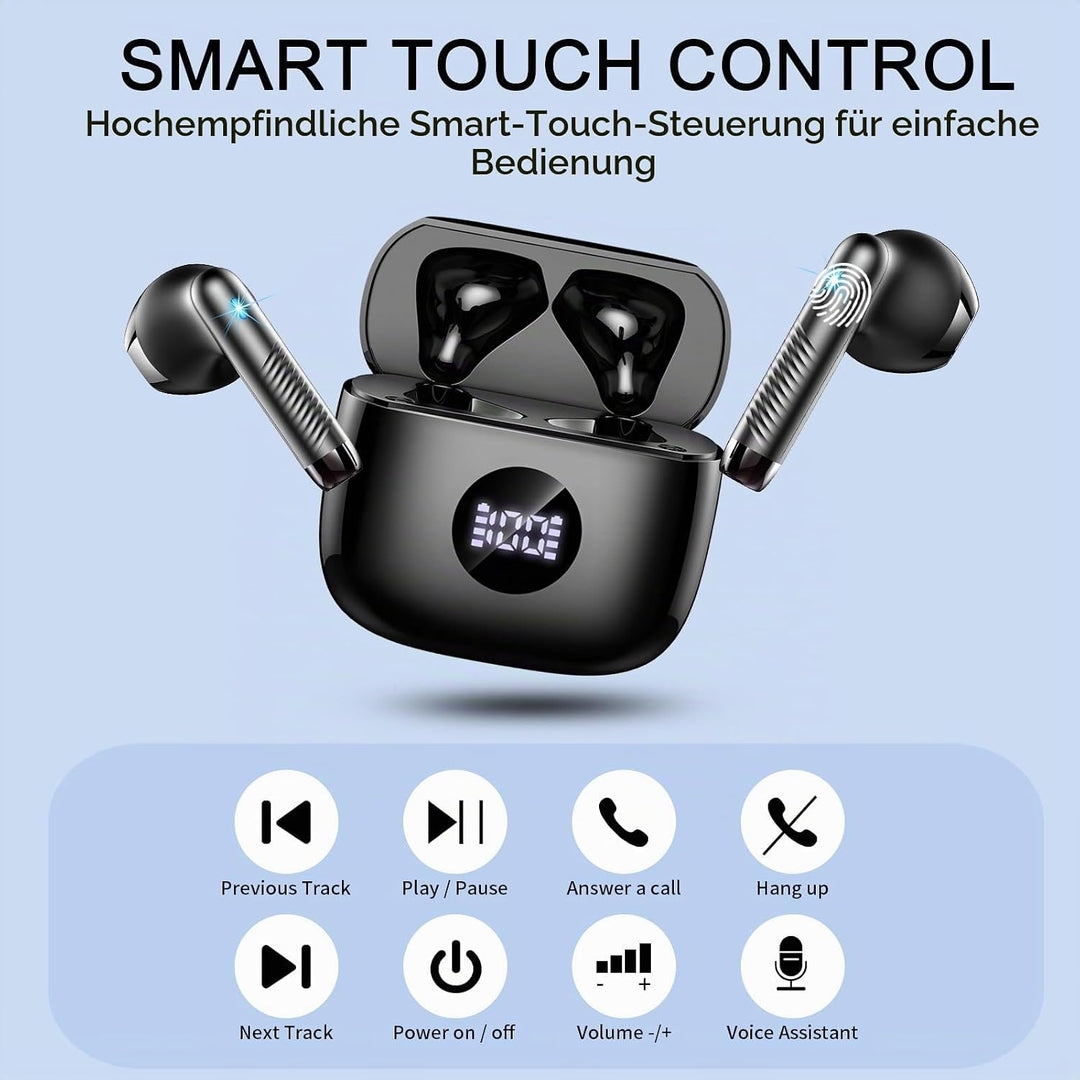 Kopfhörer Kabellos Bluetooth 5.4, Bluetooth Kopfhörer HiFi Stereo mit 4 ENC Noise Cancelling Mic, 40
