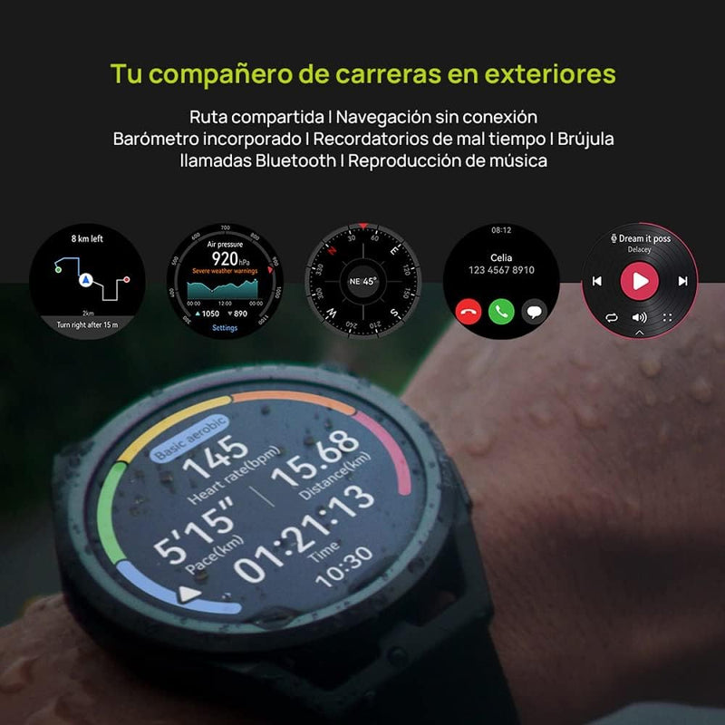 HUAWEI Watch GT Runner Smartwatch, grau, 46mm; Armband: Grau/Gelb, Silikon 55028114