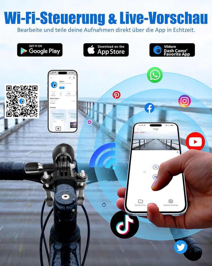 Action Cam 2K mit 64 GB Karte, Action Kamera mit WiFi, Mini Bodycam Körperkamera mit 120° Weitwinkel