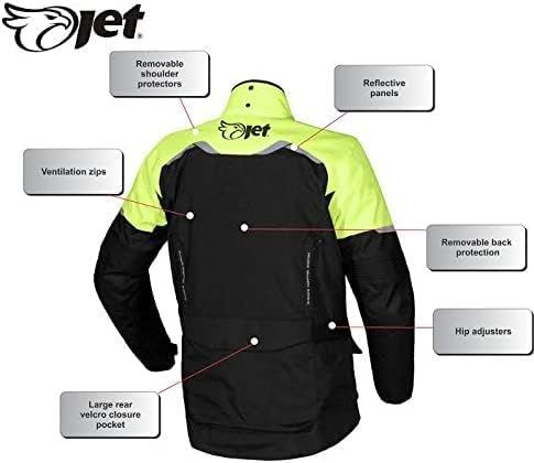 Jet Motorradjacke Herren Mit Protektoren Textil Wasserdicht Winddicht Tourer Fluro L, Fluro L