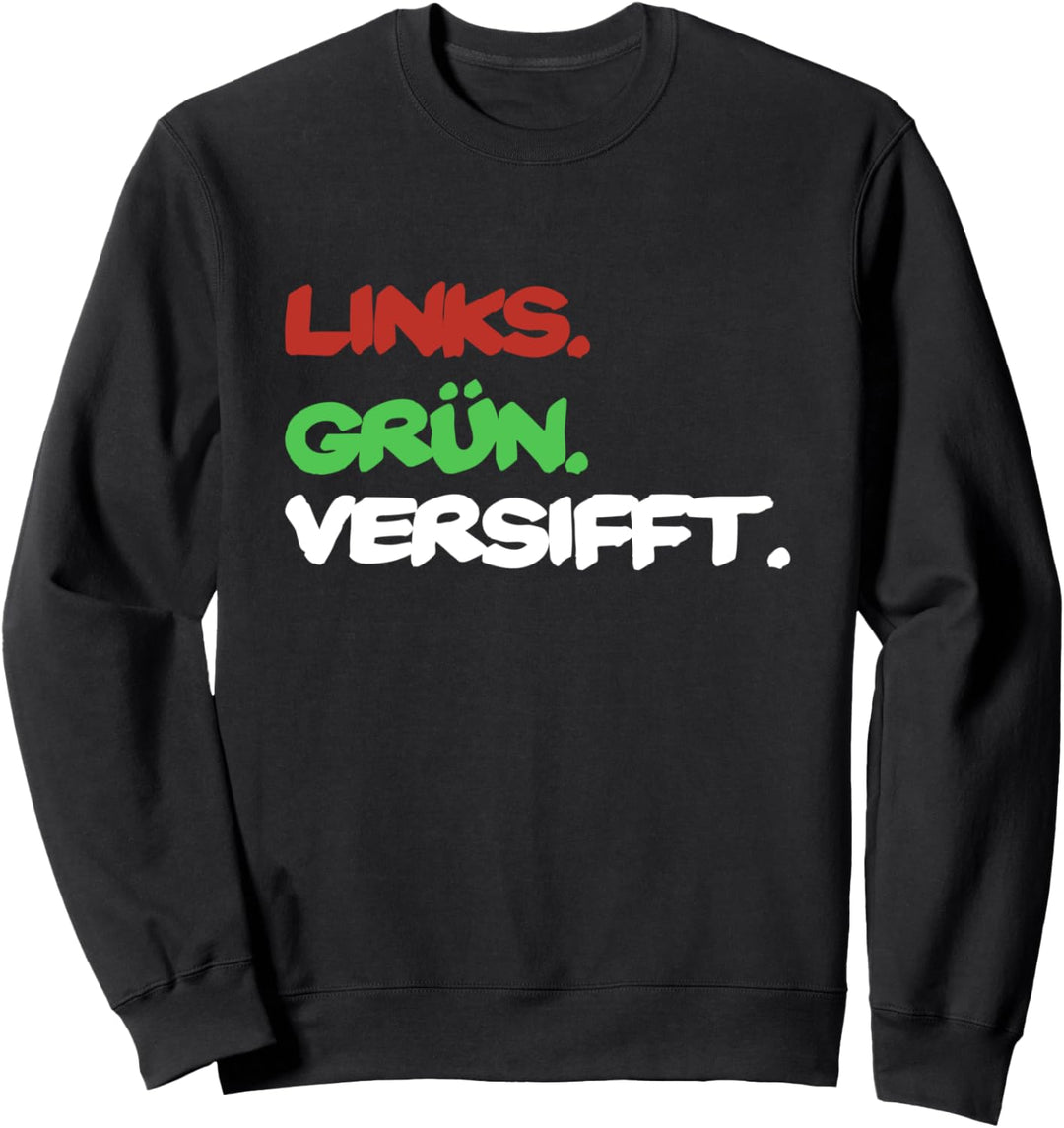 links grün versifft Sweatshirt