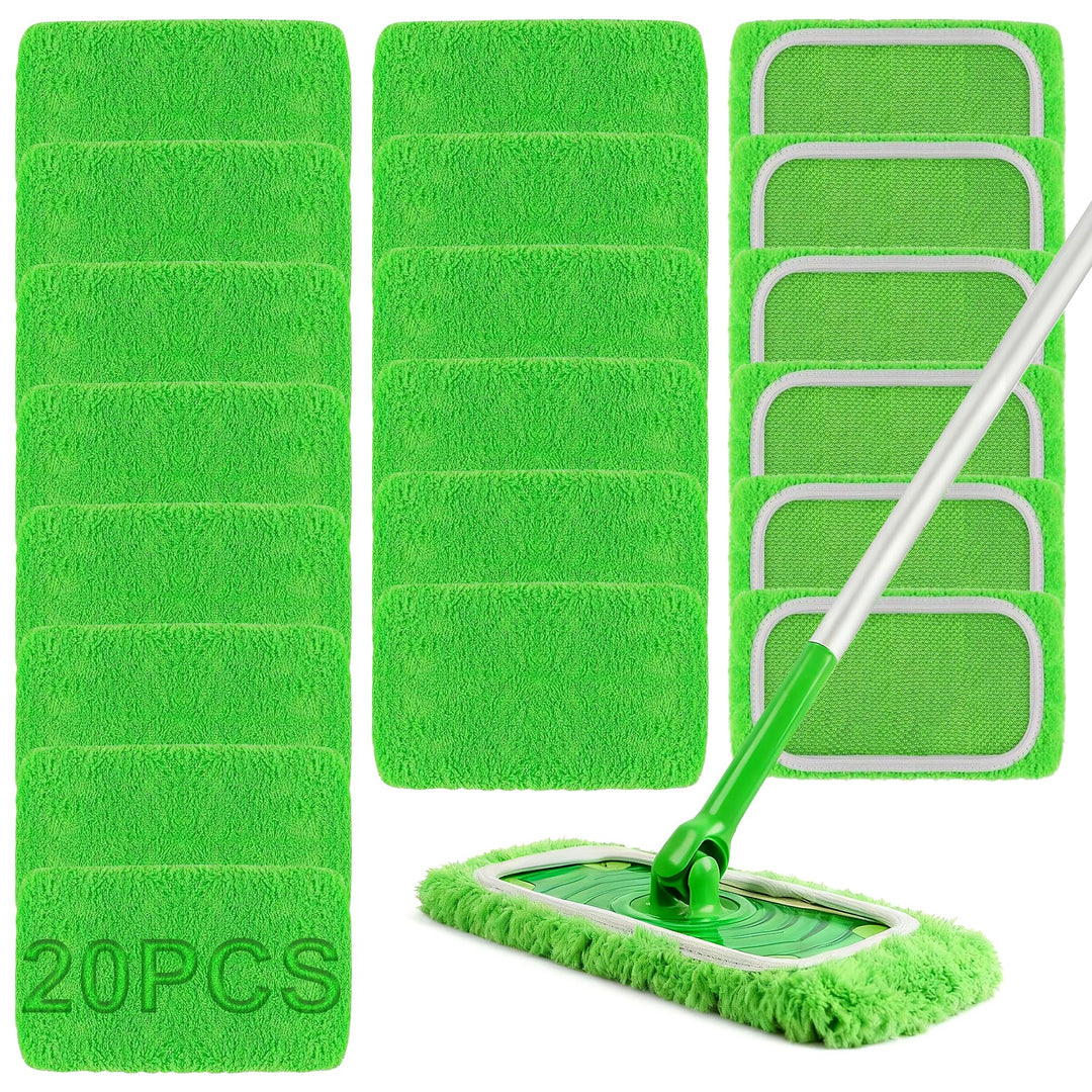 20 Stück für Swiffer Bodentücher Tücher Mikrofaser Set, Waschbare Mikrofaser Bodentücher,Feucht- und