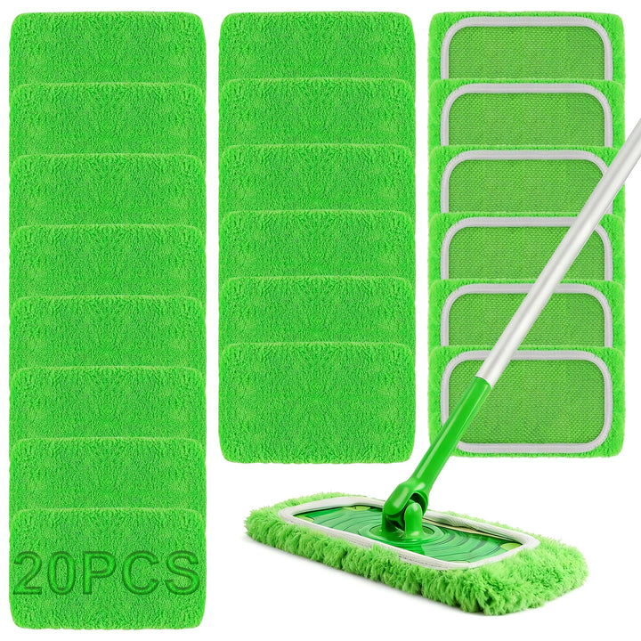 20 Stück für Swiffer Bodentücher Tücher Mikrofaser Set, Waschbare Mikrofaser Bodentücher,Feucht- und