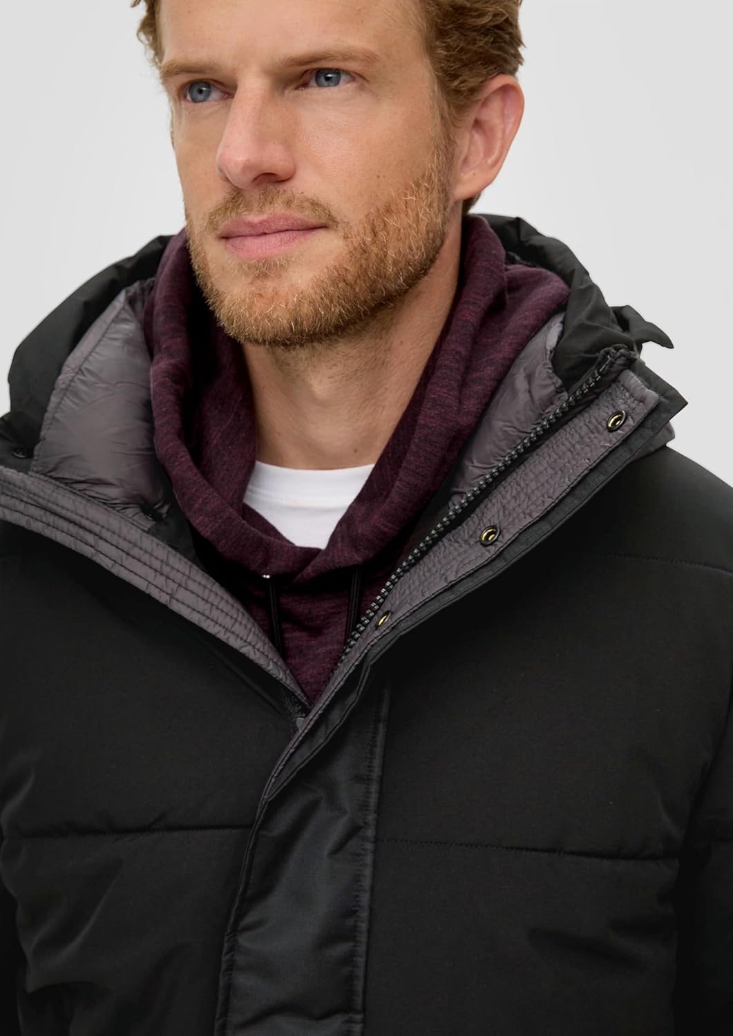 S. Oliver Herren Winterjacke Parka Steppjacke Anorak Warm Wattierte Steppjacke Black L 9999, L 9999