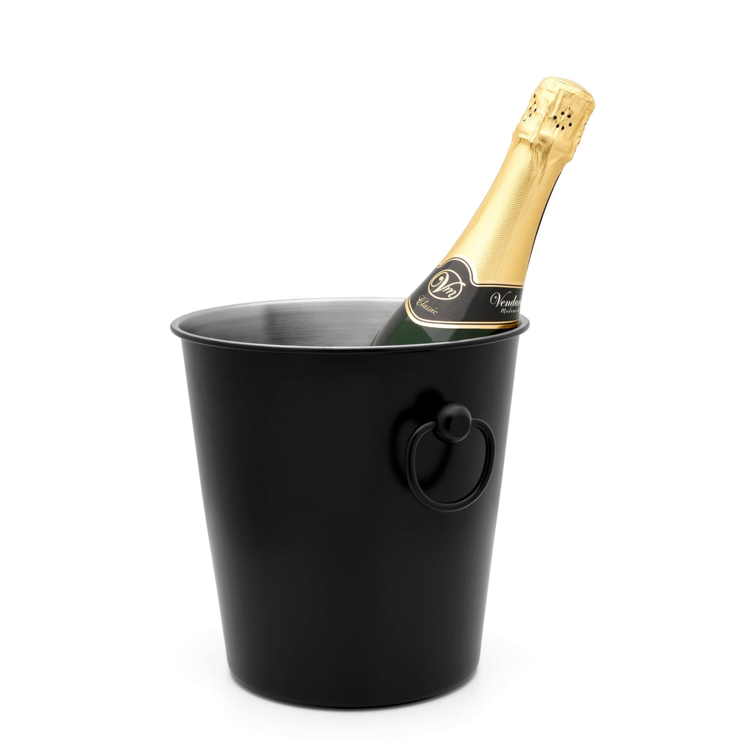 Leopold Vienna - Schwarzer Champagnerkühler aus Edelstahl