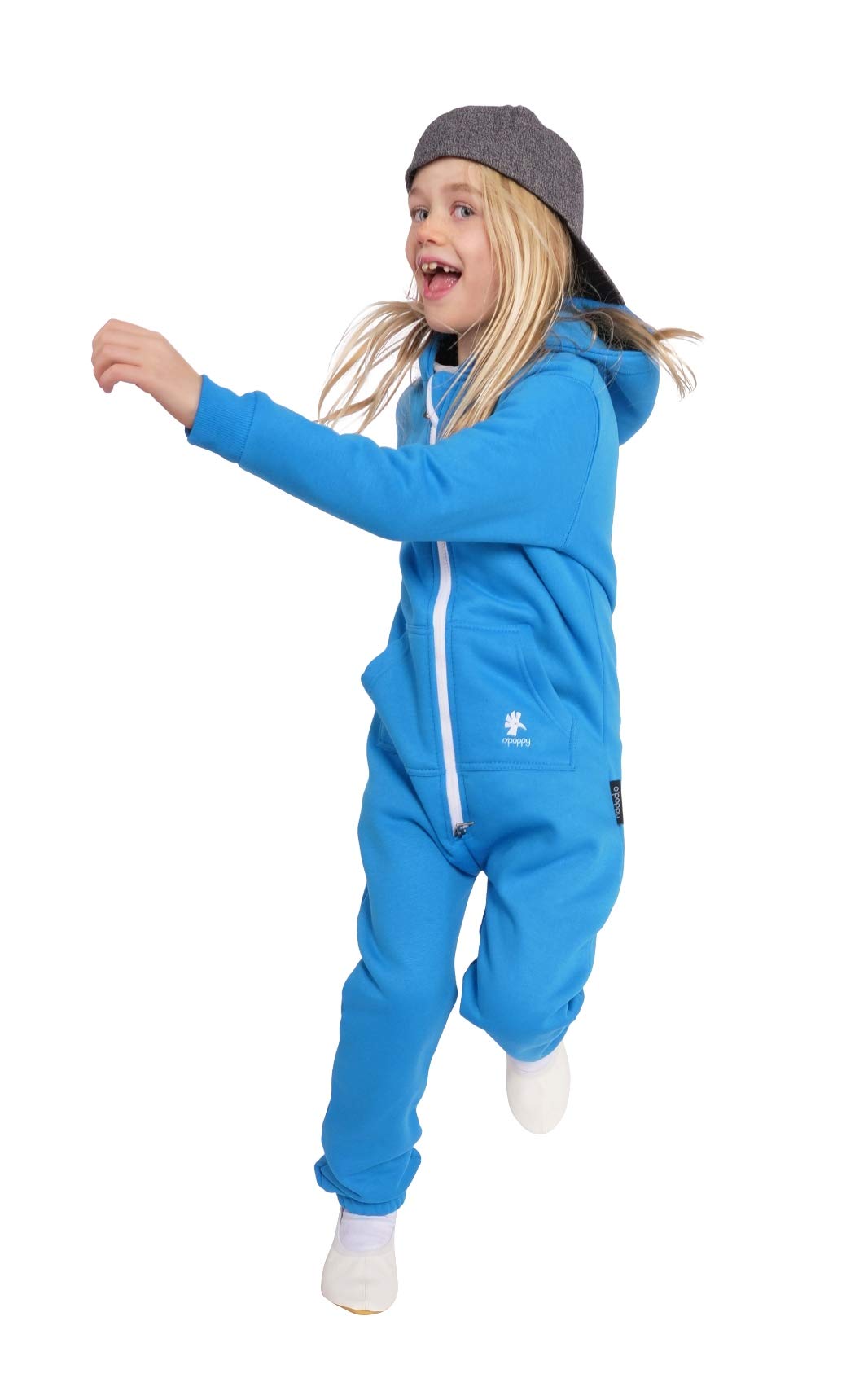 O'Poppy Kinder Jumpsuit Teddy einteilig Jungen Mädchen Overall Kids 134-140 Blau, 134-140 Blau
