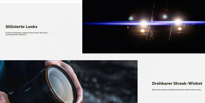 PolarPro - QuartzLine FX - BlueMorphic - Filter - 82mm - Schlierenfilter - anamorphotischer Schliere